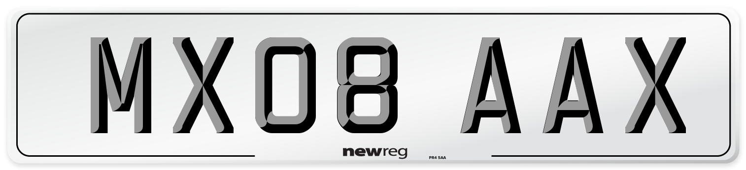 MX08 AAX Number Plate from New Reg